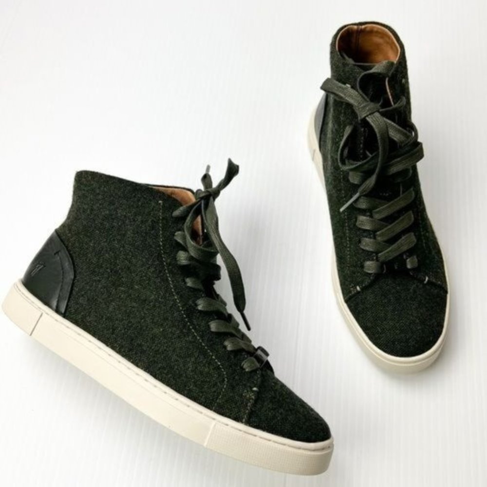 Frye Dark Green High-Top Sneakers